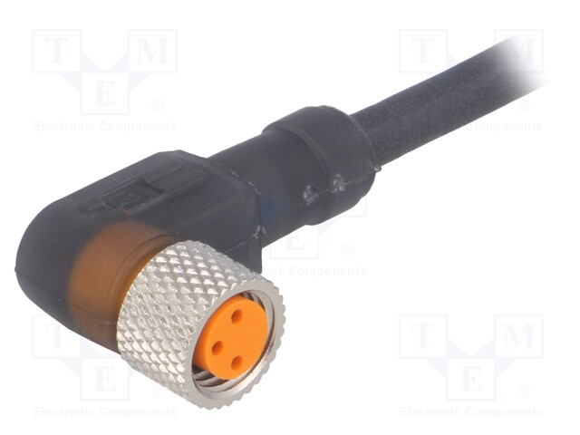 Connector: M8; 2m; female; PIN: 3; angled 90°; plug; PUR