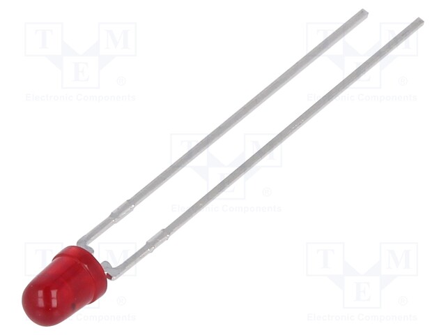 LED; 3mm; red; 2.1mcd; 60°; Front: convex