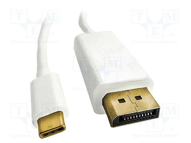 Adapter; DisplayPort 1.2,HDCP,USB 3.0; 2m; Colour: white