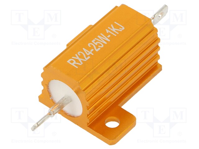 Resistor: wire-wound; with heatsink; 1kΩ; 25W; ±5%; 30ppm/°C