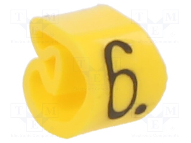 Markers; Marking: 6; 2.5÷5mm; PVC; yellow; -30÷60°C; leaded; PA-1