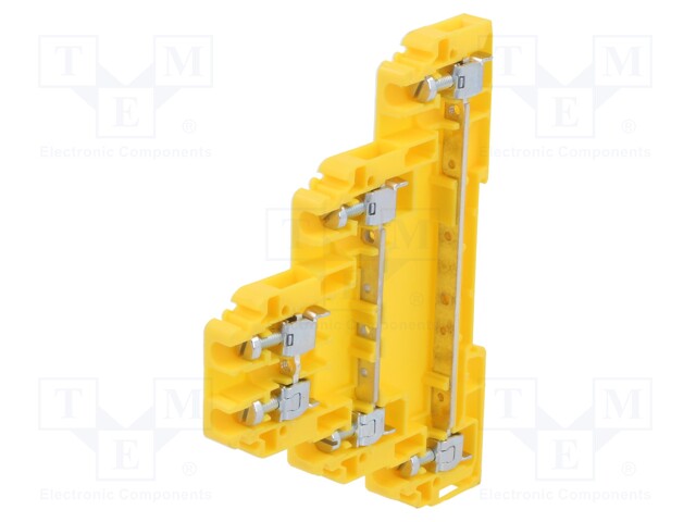 Splice terminal: rail; 0.5÷4mm2; ways: 3; terminals: 6; yellow; TS35