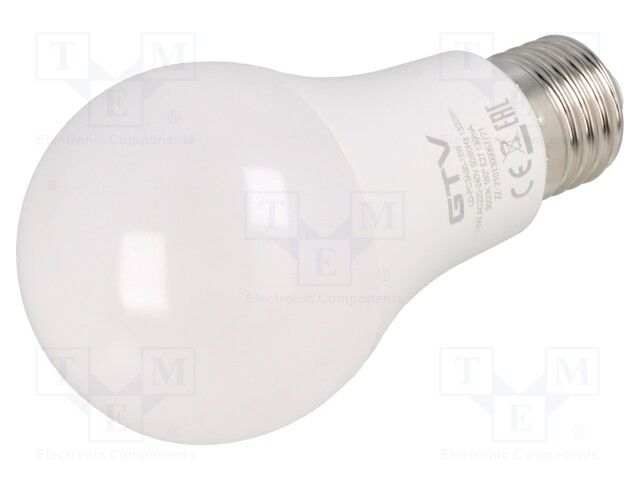 LED lamp; neutral white; E27; 230VAC; 1400lm; 14.1W; 180°; 3600K