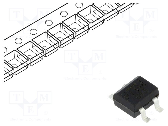 Bridge rectifier: single-phase; Urmax: 600V; If: 0.8A; Ifsm: 35A