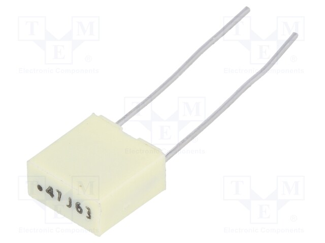 Capacitor: polyester; 470nF; 40VAC; 63VDC; 5mm; ±5%; 7.2x3.5x7.5mm