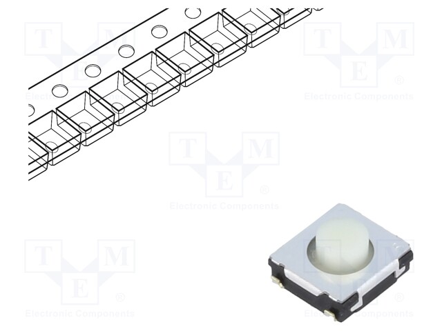 Microswitch TACT; SPST; Pos: 2; 0.02A/15VDC; SMT; none; 1.6N; 3.1mm