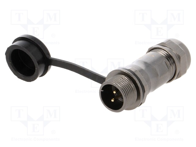 Plug; male; ST12; PIN: 2; IP67; 5÷8mm; 13A; soldering; for cable; 250V