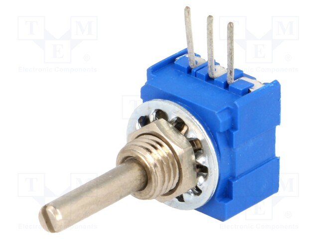 Potentiometer: shaft; THT; 1W; 10kΩ; ±10%; 290°; for PCB; linear