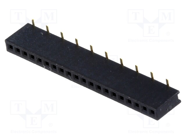 Socket; pin strips; female; PIN: 20; straight; 1.27mm; SMT; 1x20