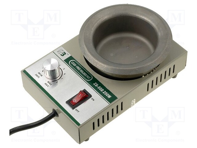 Device: soldering pot; 250W; 200÷450°C; 80mm; 230VAC; Plug: EU