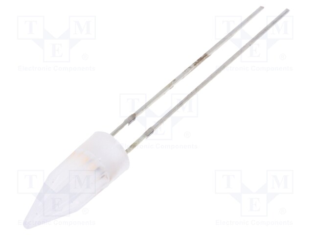 LED; 5mm; white warm; 220÷330mcd; 180°; 2.5÷5V; 20mA; Front: Rocket