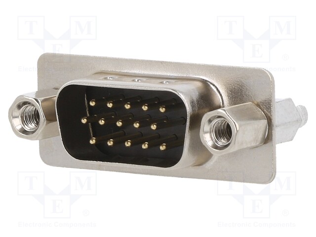D Sub Connector, HD15, Standard, Plug, FCI 10090928 Series, 15 Contacts, DA, Solder