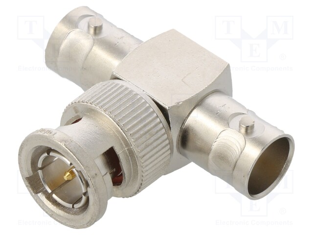 T adapter; BNC plug,BNC socket x2; Insulation: teflon; 75Ω; 4GHz