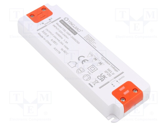 Power supply: switched-mode; LED; 150W; 24VDC; 6.25A; 220÷240VAC