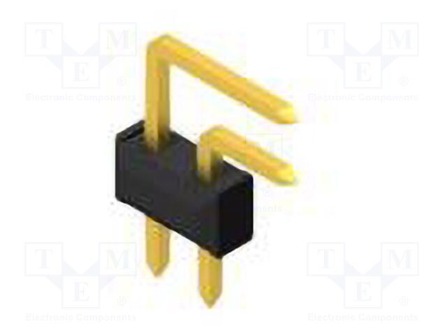 Connector: pin strips; pin header; male; PIN: 2; 2.54mm; THT; 2x1