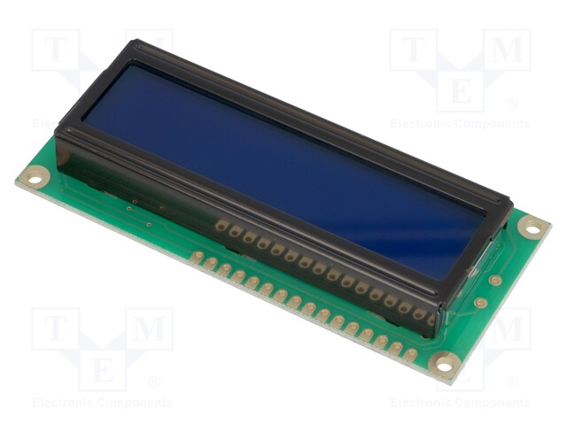 Display: LCD; alphanumeric; STN Negative; 16x2; blue; 80x36x13.5mm