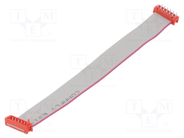 Cable: ribbon cable with connectors; PIN: 12; THT; on PCBs; plug