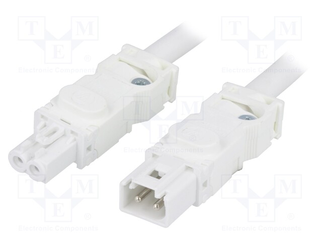 Cascade cable; cascade connection; 025; male + female; white; 1m
