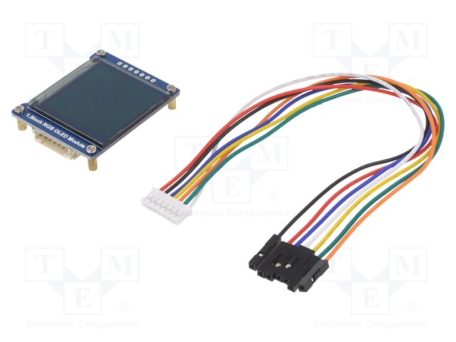 Display: OLED; 1.5"; 128x128; 44.5x37mm; RGB; PIN: 7; 3.3÷5VDC; 160°