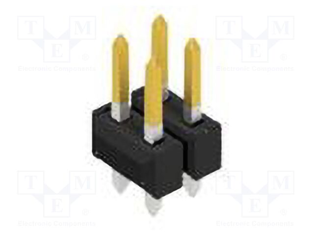 Connector: pin strips; pin header; male; PIN: 4; 2.54mm; THT; 2x2
