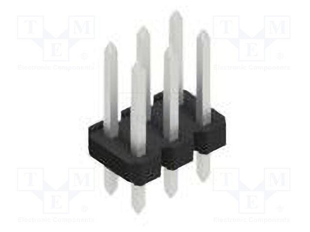 Connector: pin strips; pin header; male; PIN: 6; 2.54mm; THT; 2x3