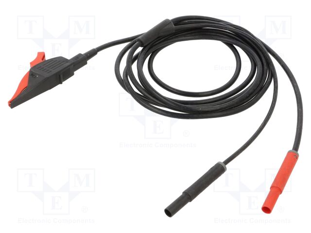 Kelvin cable; 20A; banana plug 4mm x2,aligator clip; insulated