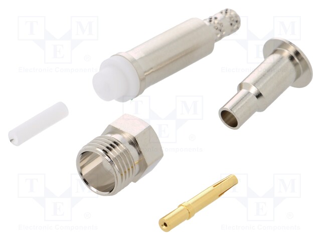 Plug; FME; female; straight; crimped; for cable; Insulation: teflon
