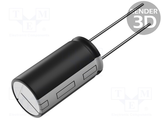 Capacitor: electrolytic; THT; 330uF; 35VDC; Ø10x20mm; Pitch: 5mm