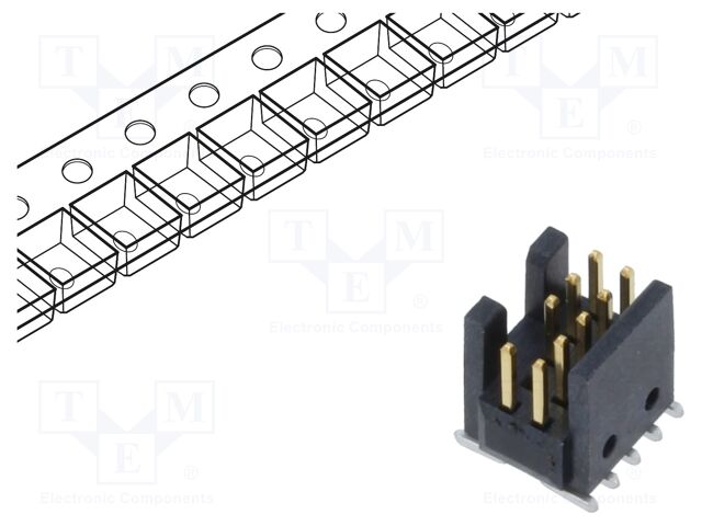 Connector: pin strips; male; PIN: 10; 1.27mm; gold flash; SMT; reel