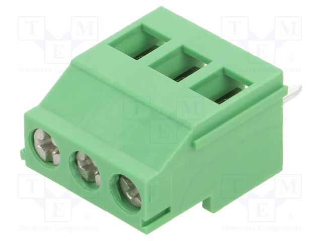 Connector: PCB terminal block; terminal; 16A; 300V; PIN: 3; angled