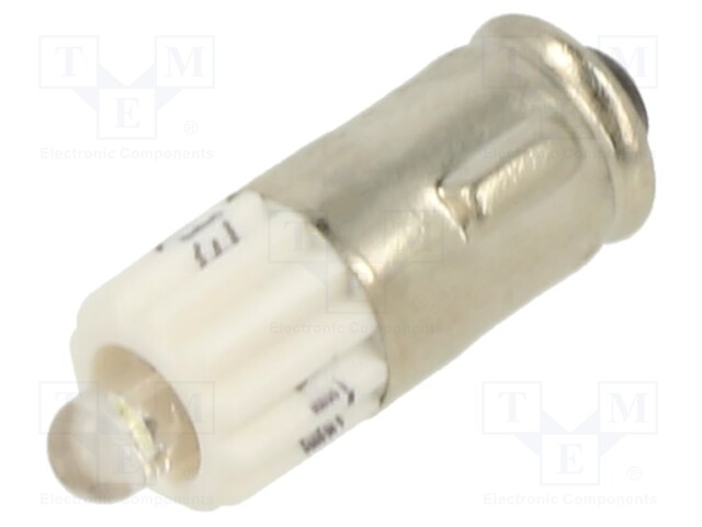 Indicator: LED; BA7S,T2; white; plastic; 28VAC; 28VDC; -20÷60°C