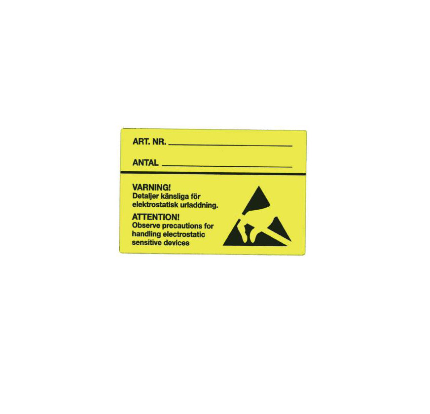 42-150-6004 WARNING LABEL ESD SWE+ENG 80X40MM/1000