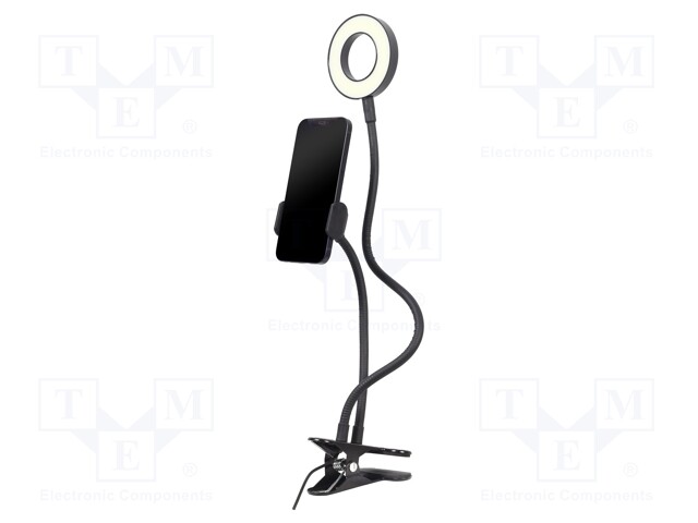 Selfie holder; black; Features: with LED; 5W; 1.5m