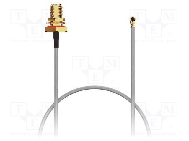 Cable; IPEX MHF,RP-SMA female; grey; -40÷85°C; 0÷6GHz; 100mm; 50Ω