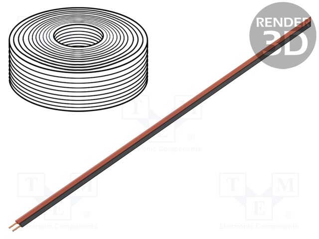 Wire; LiYz; 2x0.14mm2; 250V; Package: 50m; Cu; stranded; black,red