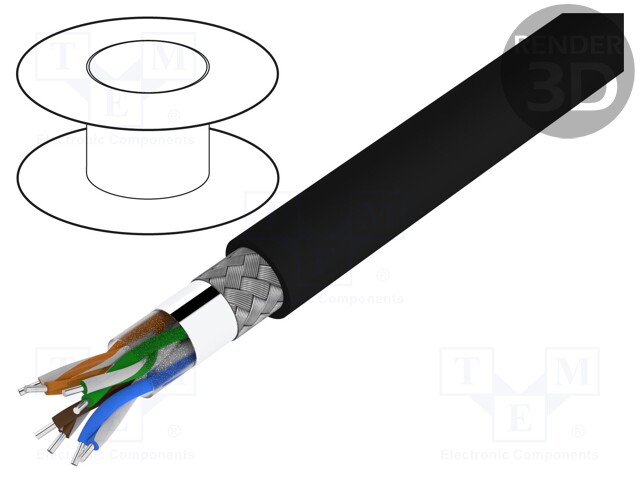 Wire; SF/UTP; industrial Ethernet; 5e; solid; Cu; 4x2x24AWG; PVC