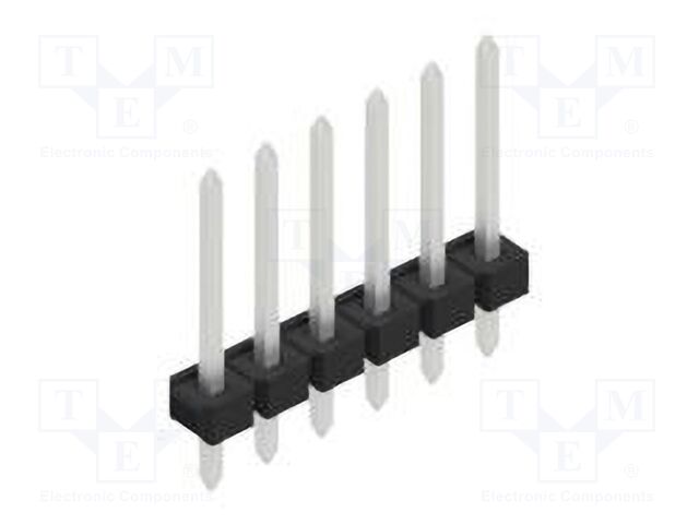 Connector: pin strips; pin header; male; PIN: 6; 2.54mm; THT; 1x6