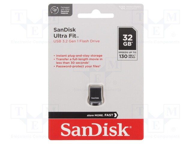 Pendrive; USB 3.0; 32GB; 130MB/s; ULTRA FIT