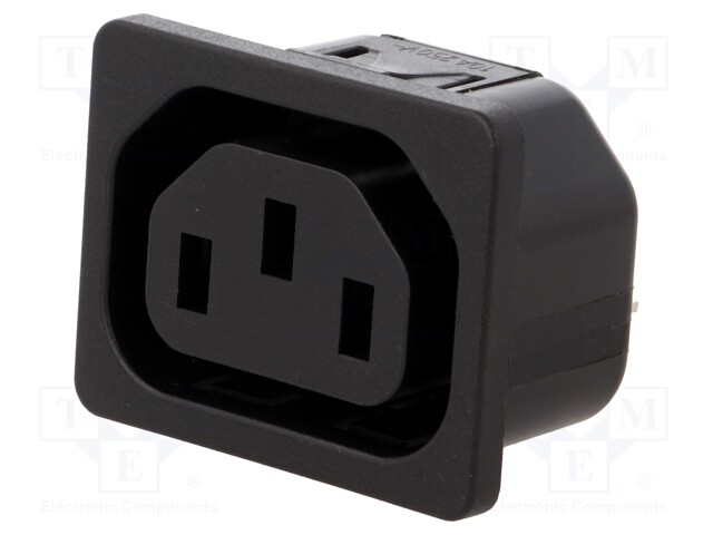 Connector: AC supply; socket; female; 10A; 250VAC; IEC 60320