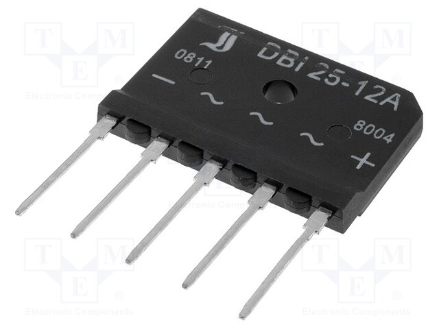 Three-phase bridge rectifier; Urmax: 1.2kV; If: 25A; Ifsm: 370A