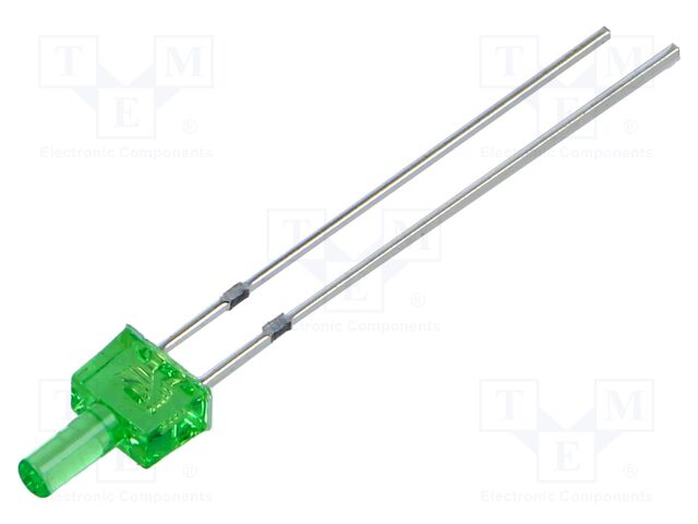 LED; round; green; 1120÷1560mcd; 90°; Front: flat; 30mA; 2.9÷3.4V