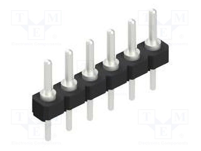 Connector: pin strips; pin header; male; PIN: 6; 2.54mm; THT; 1x6