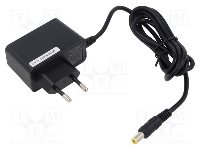 Power supply: switched-mode; plug; 5VDC; 2A; 10W; Plug: right angle