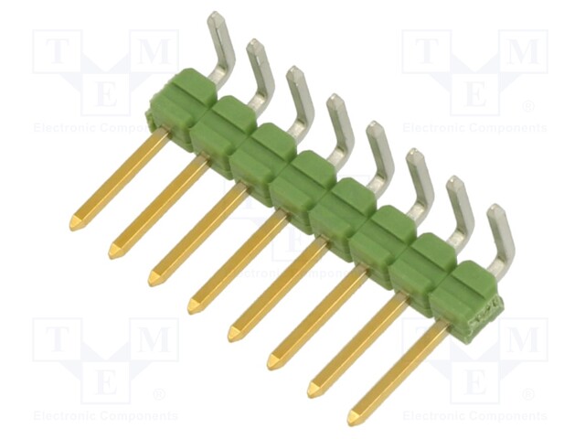 Pin header; pin strips; AMPMODU MOD II; male; PIN: 8; angled 90°