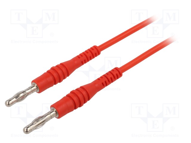 Test lead; 60VDC; 30VAC; 15A; banana plug 4mm,both sides; Len: 1m