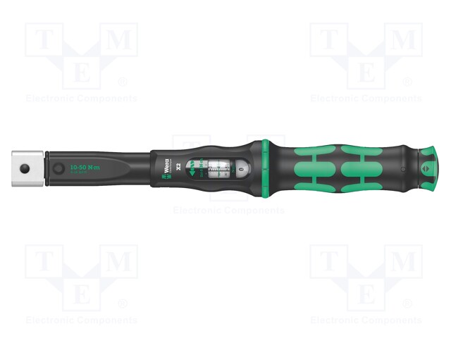 Wrench; dynamometric; 338mm; 10÷50Nm; Mounting: 9x12