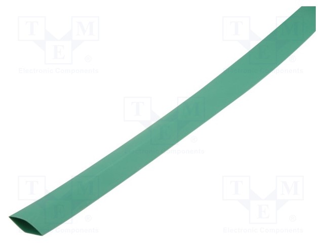 Heat shrink sleeve; glueless; 2: 1; 9.5mm; L: 1m; green; polyolefine