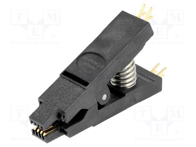 Test clip; PIN: 8; black; gold-plated; Application: SOIC