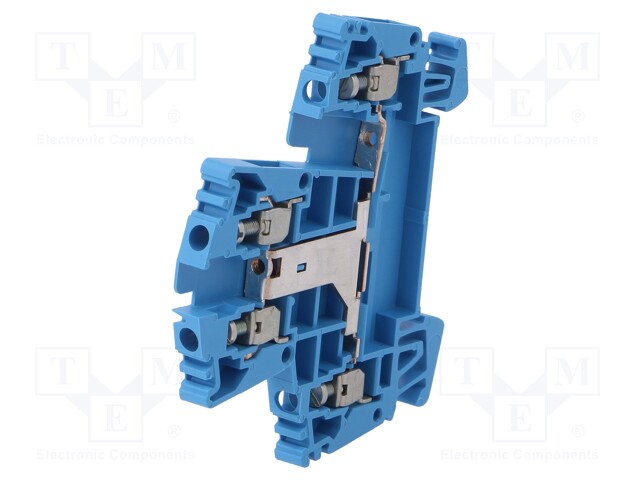 Splice terminal: rail; 2.5mm2; ways: 1; terminals: 4; blue; wemid