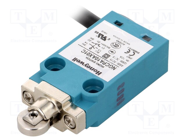 Limit switch; oblong plastic roller Ø12,7mm; NO + NC; 10A; IP67